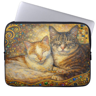 Bästa kattvänner Klimt-inspirerad Laptop Fodral