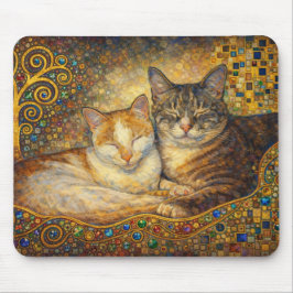 Bästa kattvänner Klimt-inspirerad Musmatta