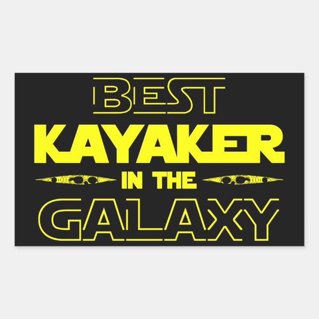 Bästa Kayaker i Galaxy Rektangulärt Klistermärke (Framsida)