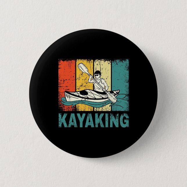 Bästa Kayaking Art För manar kvinnor Kayaking Fish Knapp (Framsida)