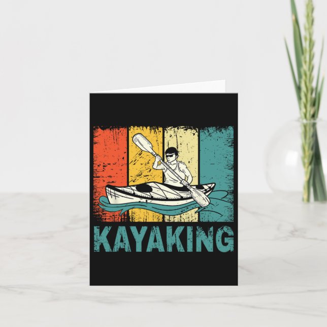 Bästa Kayaking Art För manar kvinnor Kayaking Fish Kort (Framsida)