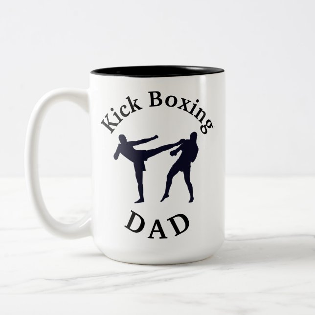 Bästa "Kick Boxing PAPPA" någonsin! Fars dag Två-Tonad Mugg (Vänster)