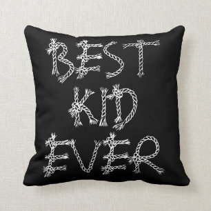 Bästa Kid någonsin-bekräftelse svart, vitt barnrum Kudde