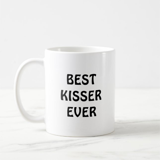 Bästa KISSER någonsin kaffe mugg (Vänster)