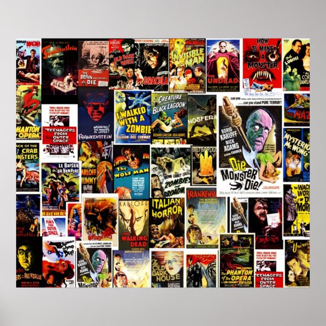 Bästa klassiska monsterfilmer poster (Framsidan)