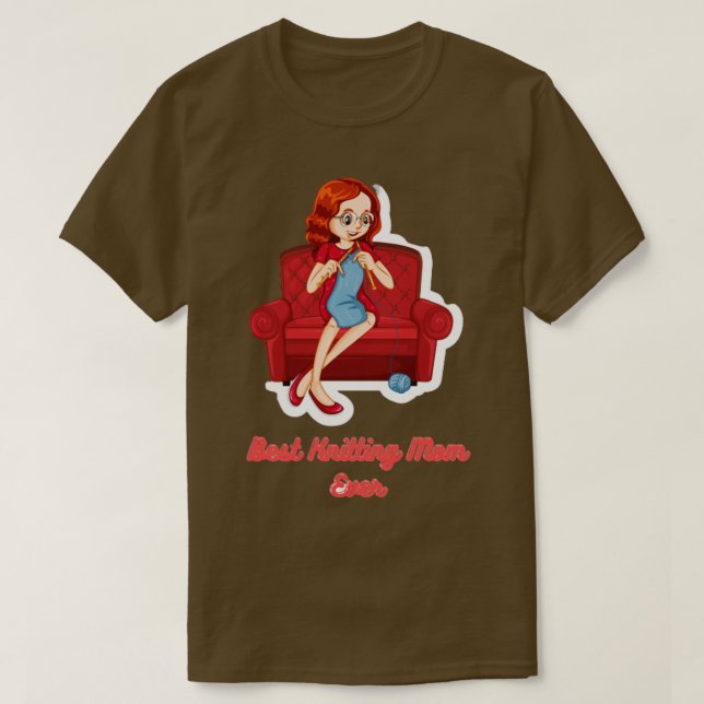 Bästa Knitting Mamma någonsin 489 T Shirt (Design framsida)