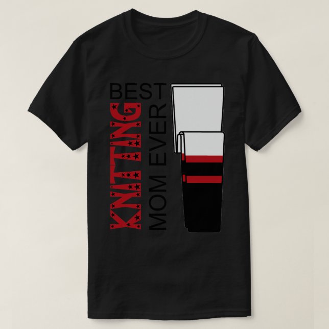 Bästa Knitting Mamma någonsin 75 T Shirt (Design framsida)