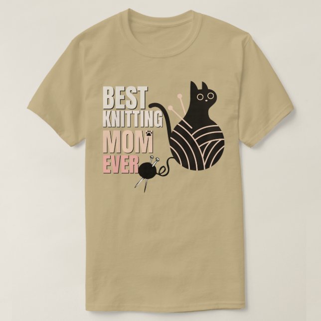 Bästa Knitting Mamma någonsin-gåva för Cat Lovers T Shirt (Design framsida)