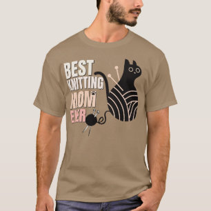 Bästa Knitting Mamma någonsin-gåva för Cat Lovers T Shirt