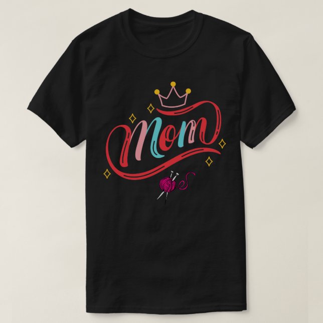 Bästa Knitting Mamma någonsin rolig design Knittin T Shirt (Design framsida)