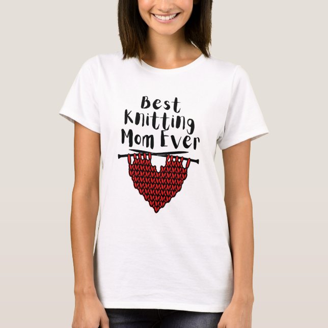 Bästa Knitting Mamma någonsin T Shirt (Framsida)
