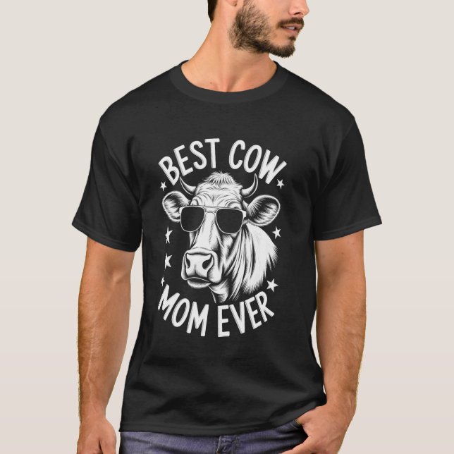 Bästa ko-mamma någonsin Rolig ko T Shirt (Framsida)