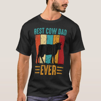 Bästa ko-pappa någonsin Ko-gård Bonde Retro Vintag T Shirt