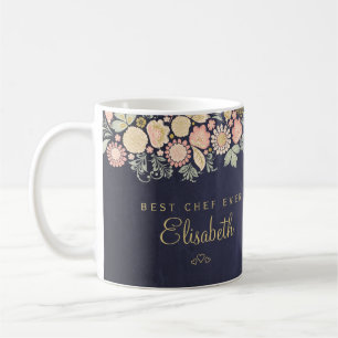 Bästa kock någonsin personligt namn elegant rustik kaffemugg