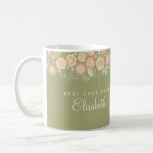 Bästa kock någonsin personligt namn elegant rustik kaffemugg