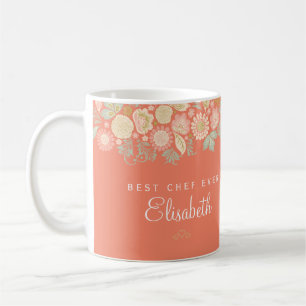 Bästa kock någonsin personligt namn elegant rustik kaffemugg