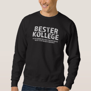 Bästa kollega, Irony Employee Kontors humor German Lång Ärmad Tröja