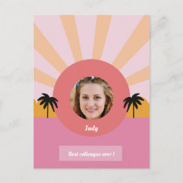 Bästa kollegan vän någonsin färgglatt modern palm  helg vykort
