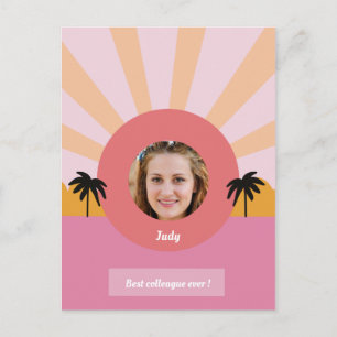 Bästa kollegan vän någonsin färgglatt modern palm  helg vykort
