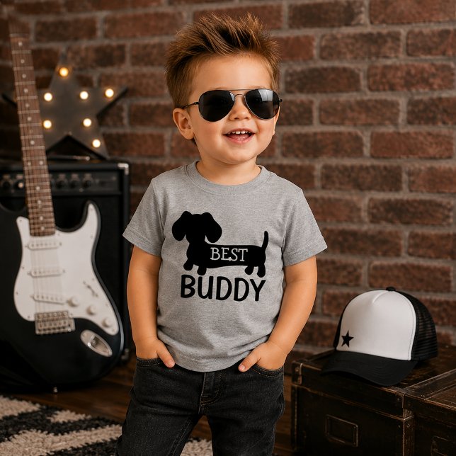 Bästa kompis Dachshund Toddle Tee Doxie-gåva (Toddler dachshund shirt - best buddy)