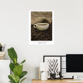 Bästa kopp - Skicka kaffekonst Poster