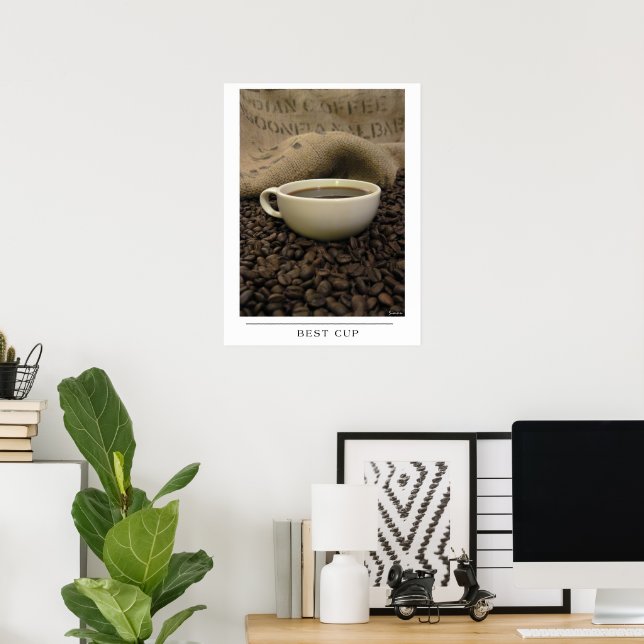 Bästa kopp - Skicka kaffekonst Poster (Hemmakontoret)