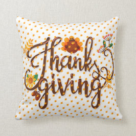 Bästa korttid för Thanksgiving i guld Kudde