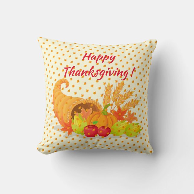 Bästa korttid för Thanksgiving i guld Kudde (Framsida)