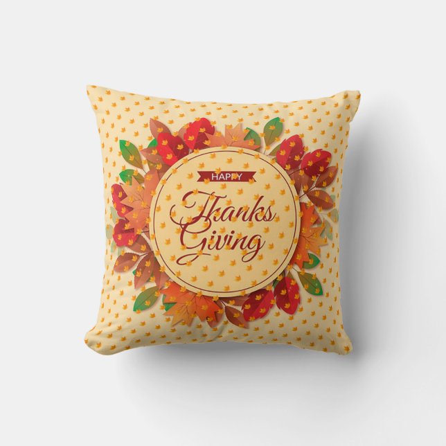 Bästa korttid för Thanksgiving i guld Kudde (Framsida)