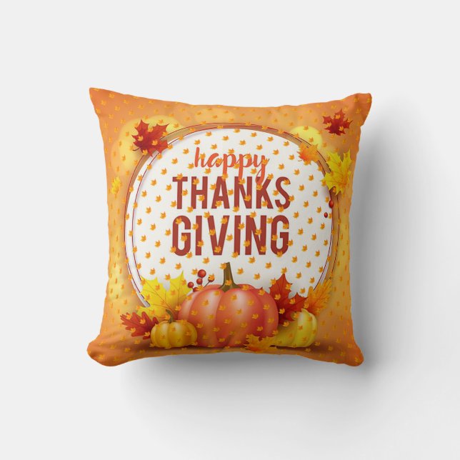 Bästa korttid för Thanksgiving i guld Kudde (Framsida)