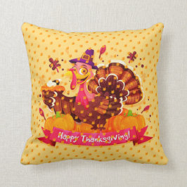 Bästa korttid för Thanksgiving i guld Kudde