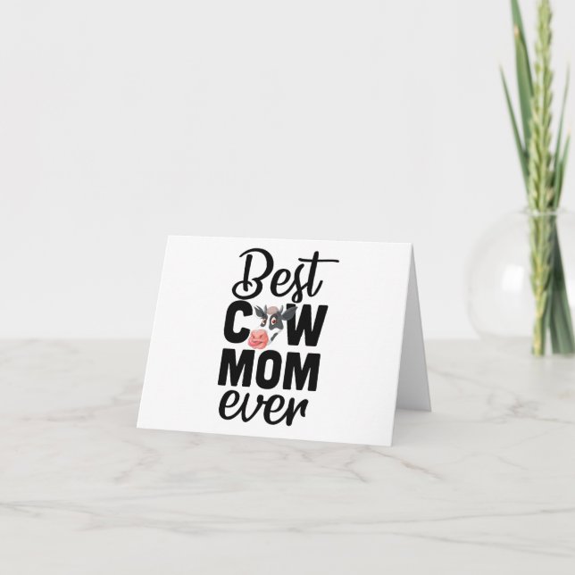 Bästa Kow Mamma (Mamma) NÅGON tom Hälsning Kort (Framsida)
