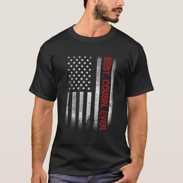 Bästa kusin någonsin, Amerikanska Flagga för Pappa T Shirt (Framsida)