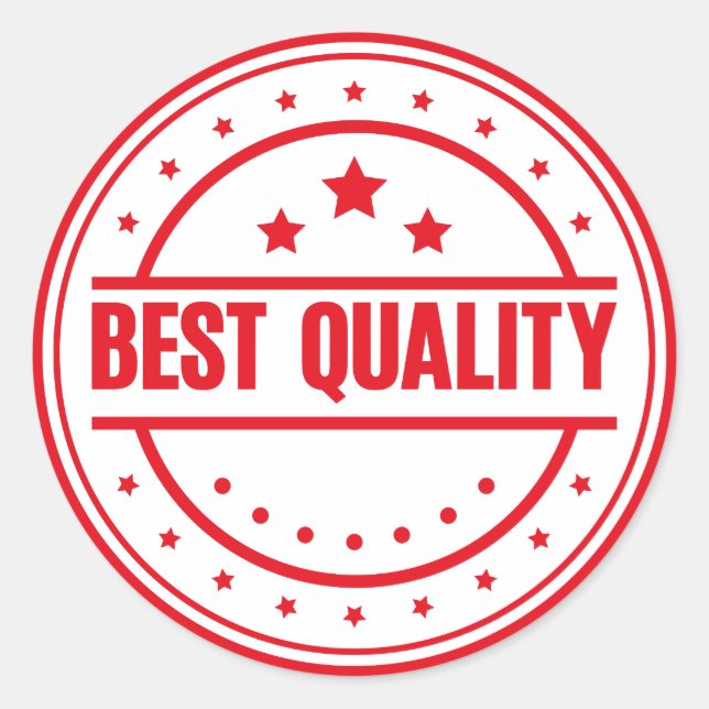 Bästa kvalitet runt klistermärke (Framsida)