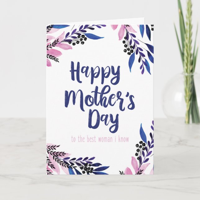Bästa kvinnan jag känner Mors dag-kort Kort (Framsida)