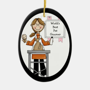 Bästa kvinnliga sällskapsdjur Groomer Ornament