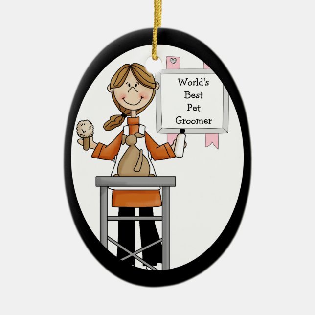 Bästa kvinnliga sällskapsdjur Groomer Ornament (Framsidan)