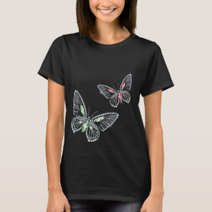 Bästa kvinnor för Rhinestonefjärilardiamant T Shirt
