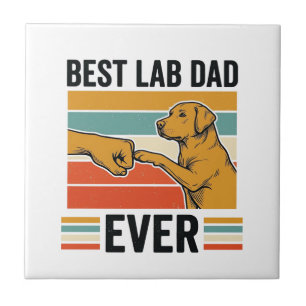 Bästa Labb Pappa Någonsin Labrador Vintage T-Shirt Kakelplatta