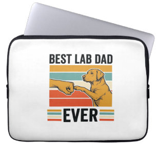 Bästa Labb Pappa Någonsin Labrador Vintage T-Shirt Laptop Fodral