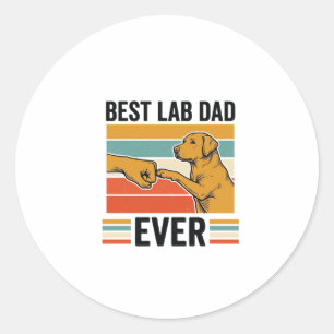 Bästa Labb Pappa Någonsin Labrador Vintage T-Shirt Runt Klistermärke