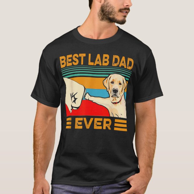 Bästa Labb-Pappa Någonsin Retro T Shirt (Framsida)