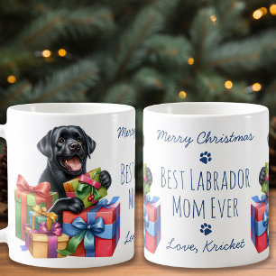 Bästa Labrador Mamma någonsin God jul Svart lab Kaffemugg
