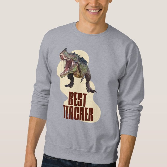 Bästa lärar-dinosaurie klassrums humor lång ärmad tröja (Framsida)