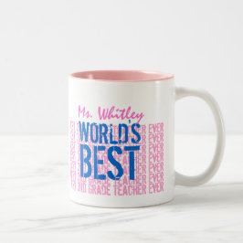 Bästa lärarblått Klass-Rosa Två-Tonad Mugg