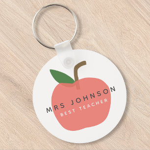 Bästa lärare Apple Cute Roligt Modern Namn Scand Nyckelring