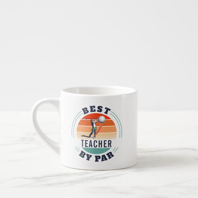 Bästa lärare efter Par Retro Anpassningsbar Golf Ä Espressomugg (Vänster)