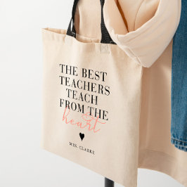 Bästa lärare Heart Modern Snyggt Lärare Gift Tygkasse
