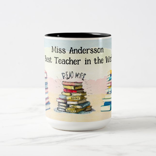 Bästa lärare i världsillustrationen Två-Tonad mugg (Center)