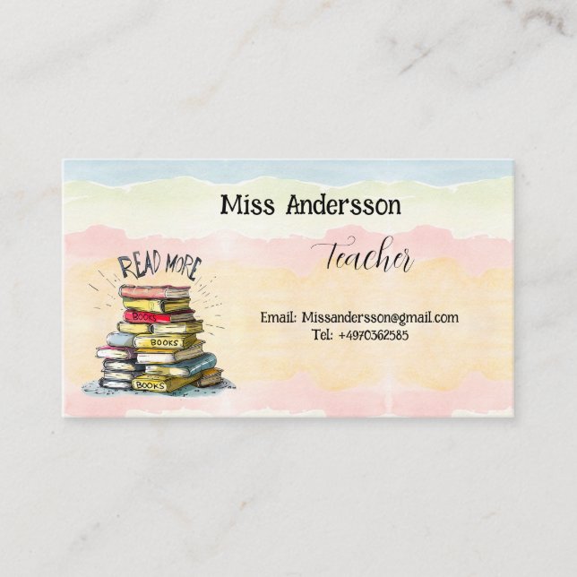 Bästa lärare i världsillustrationen visitkort (Framsida)